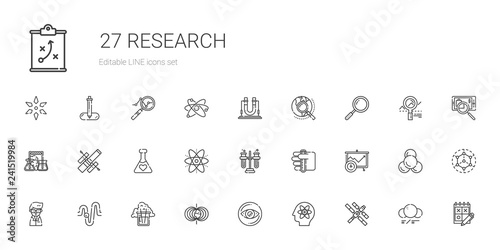 research icons set