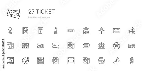 ticket icons set