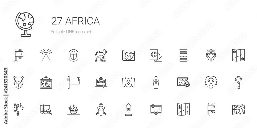 africa icons set