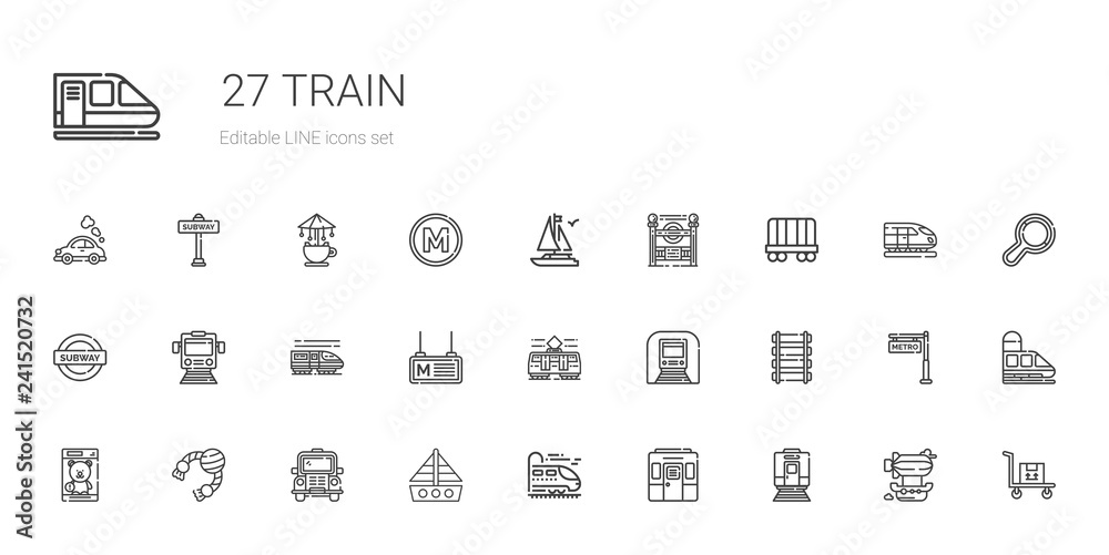 train icons set train icons set