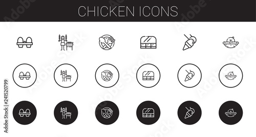 chicken icons set