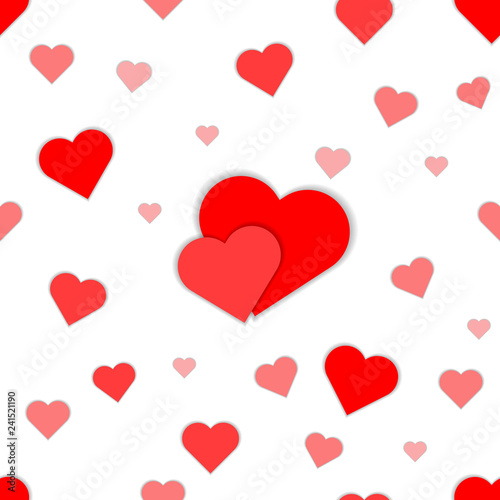 Vector seamless pattern with hearts. Surface for wrapping paper, shirts, cloths, Digital paper
