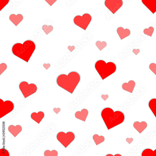 Vector seamless pattern with hearts. Surface for wrapping paper, shirts, cloths, Digital paper