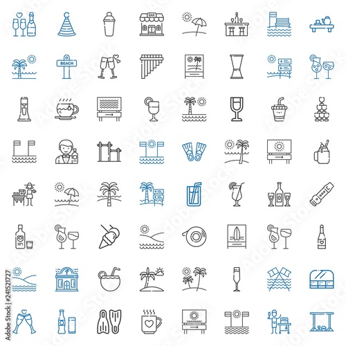 cocktail icons set