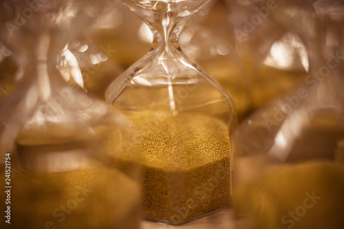 Golden hourglass close up