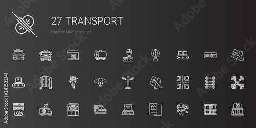 transport icons set