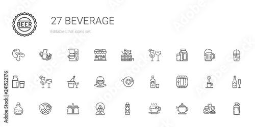 beverage icons set