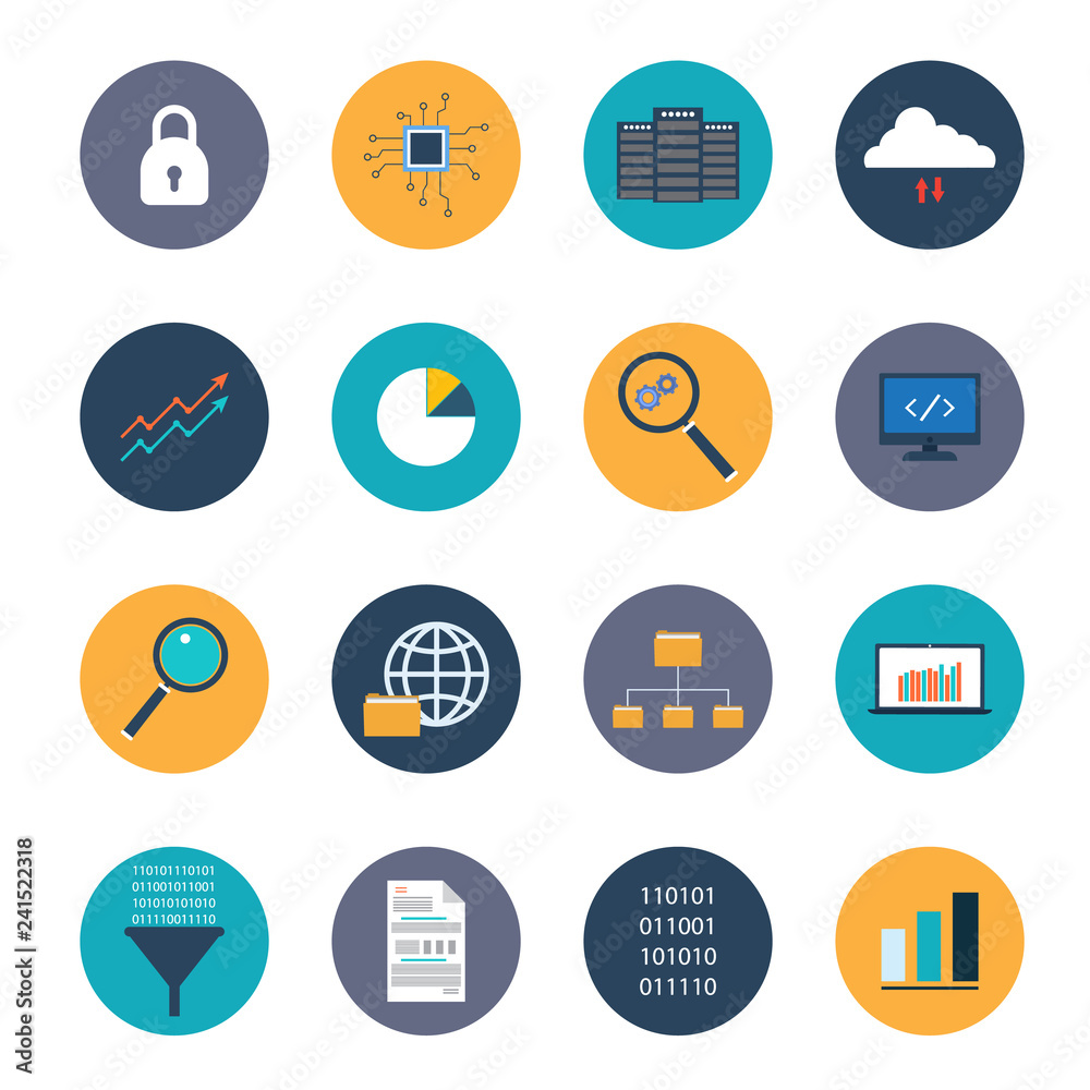 Data analysis icons set