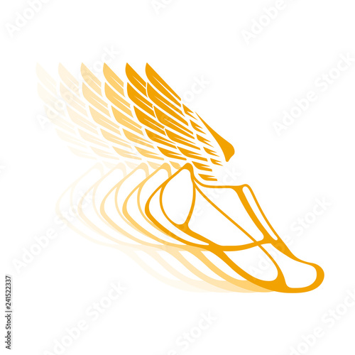 Icons sports shoes with wings.