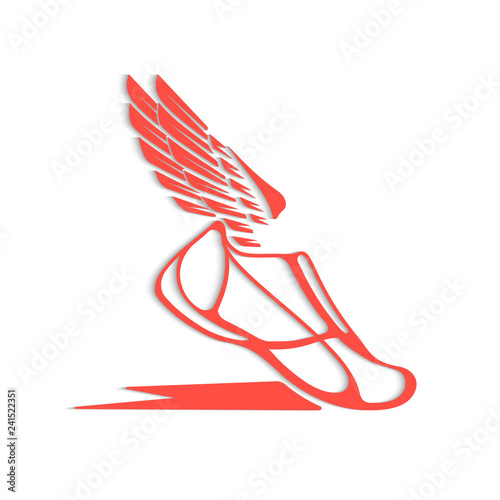 Icons sports shoes with wings.