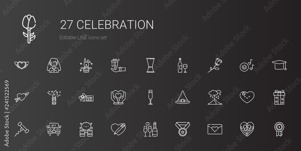 celebration icons set