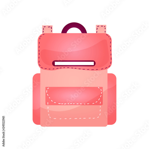 Modern practical backpack with extra pockets roomy shape for a fashionable teenager.
