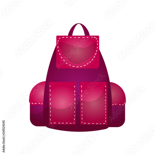 Modern practical backpack with extra pockets roomy shape for a fashionable teenager.