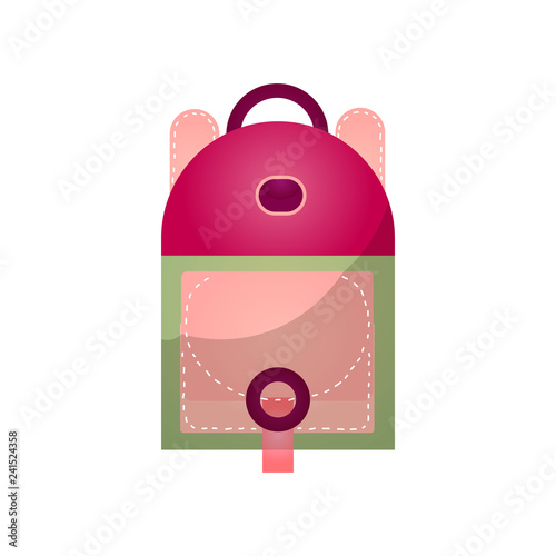 Modern practical backpack with extra pockets roomy shape for a fashionable teenager.