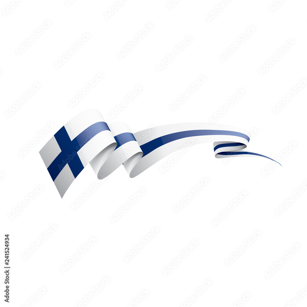 Obraz premium Finland flag, vector illustration on a white background