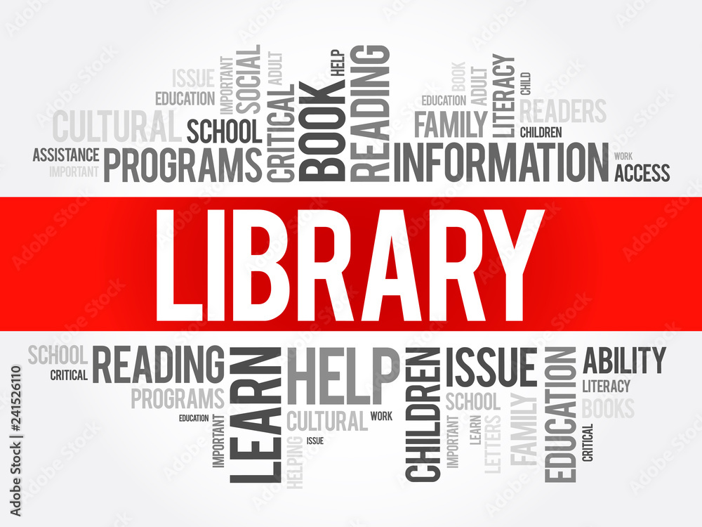 Fototapeta premium Library word cloud collage, education concept background