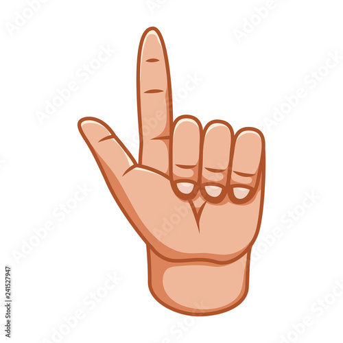 Hand gestures, great design for any purposes. One. Pointer. Gesture line icon. Hand gestures illustration. Human vector gestures. White background.