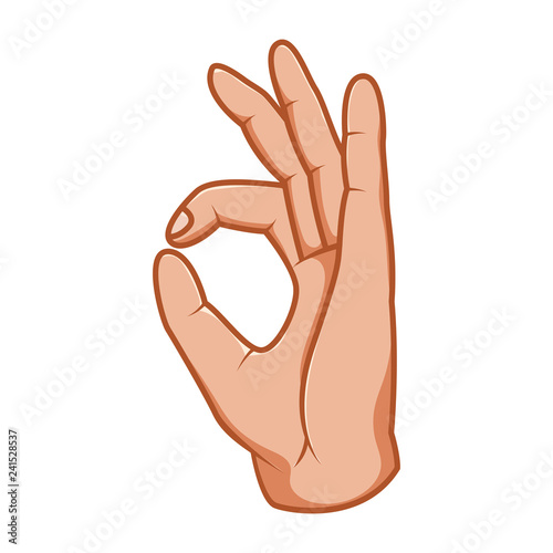Hand gestures, great design for any purposes. Ok sign. Gesture line icon. Hand gestures illustration. Human vector gestures. White background.