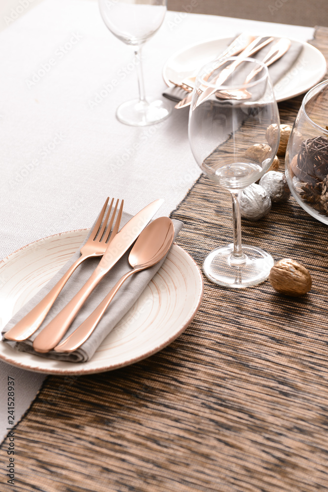 Beautifully served festive table