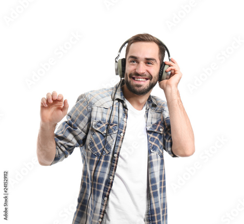 Handsome young man dancing ...