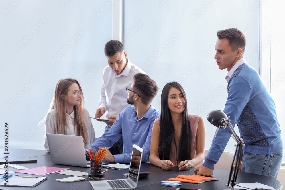 Group of young people studying at the university