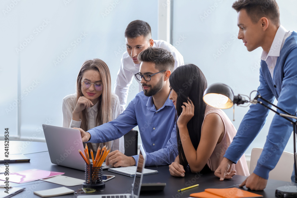 Group of young people studying at the university Group of young people studying at the university