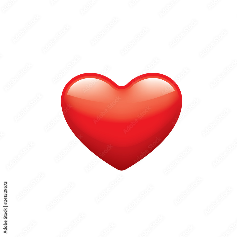 Red heart icon. Vector illustration on white background