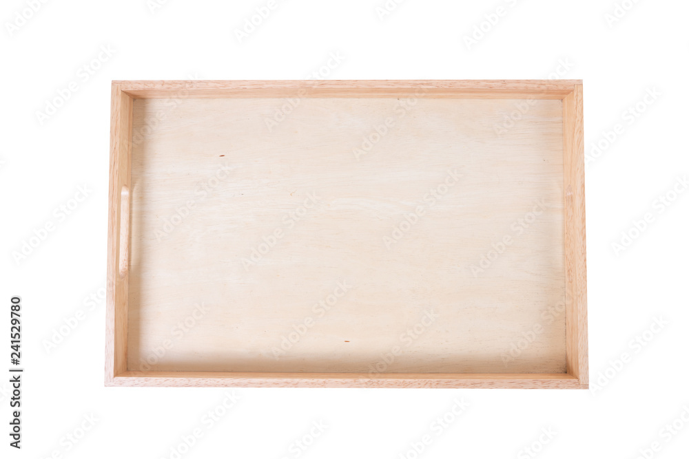 Fototapeta premium Wooden tray on white background with clipping path