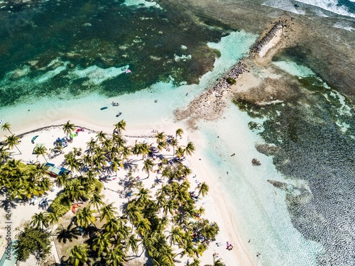 aerial view of the beach in guadeloupe