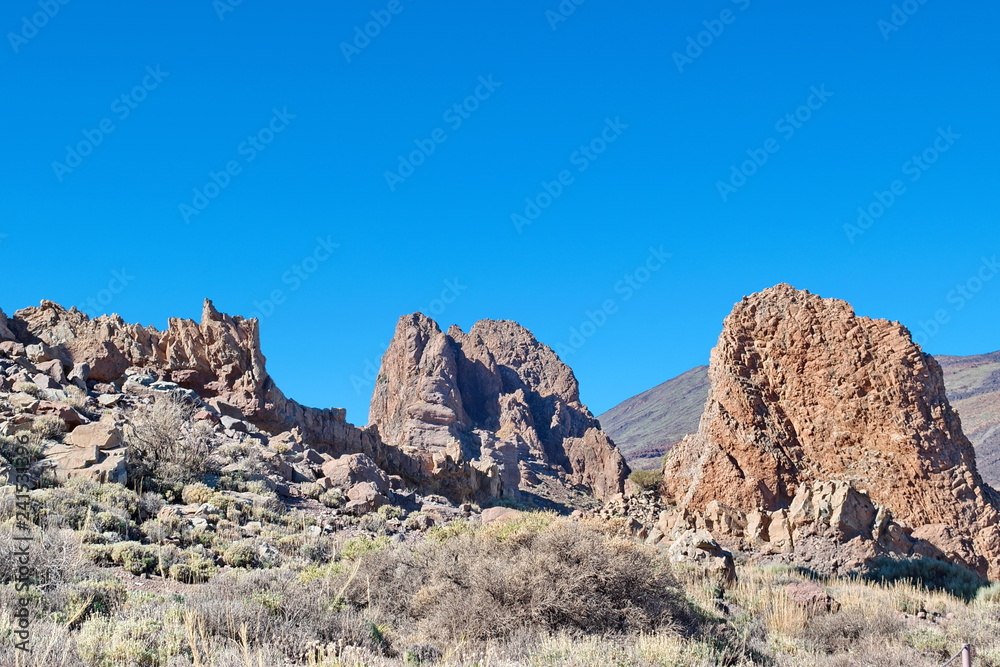 Volcanic landscape of the volcano Teide Valley on Tenerife Canary Islands Spain 