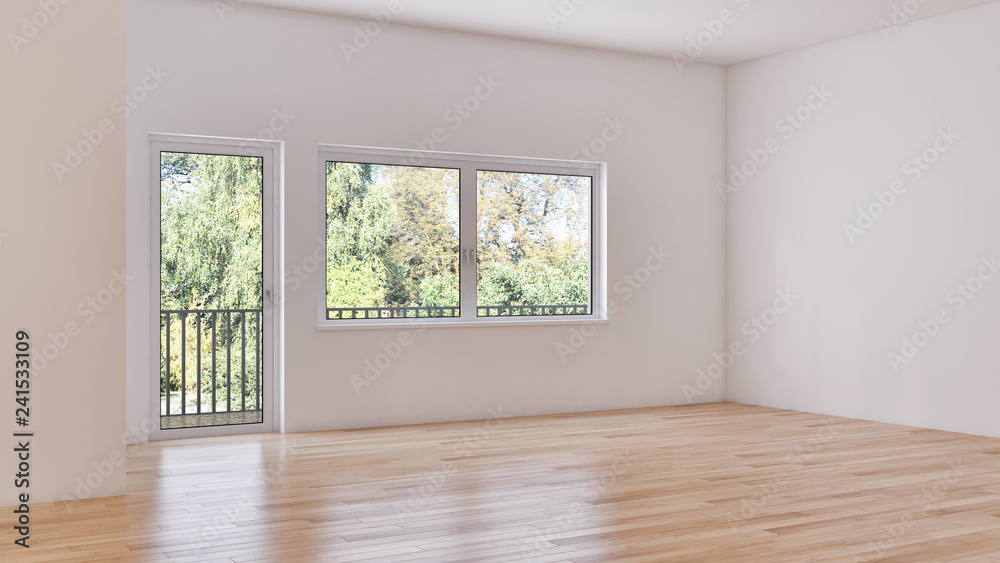 Fototapeta premium large luxury modern bright interiors Living room illustration 3D rendering computer digitally generated image
