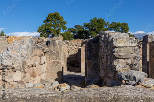 Phaistos Greece, 12-18-2018. Ruins of old city of Phaistos in Crete Greece photo