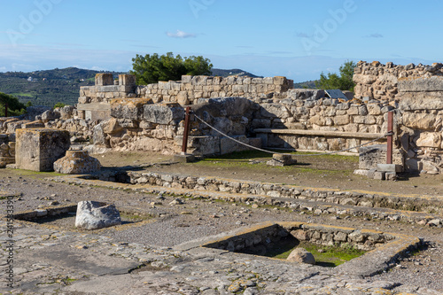 Phaistos Greece, 12-18-2018. Ruins of old city of Phaistos in Crete Greece photo