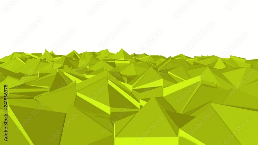 yellow warped low poly surface. animated abstract background. 3d rendering yellow warped low poly surface. animated abstract background. 3d rendering