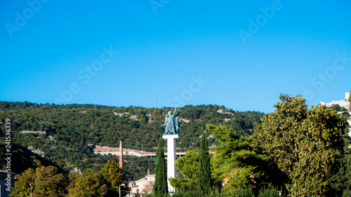 Historic Liberation monument in the city center of the Harbor City Rijeka in Croatia