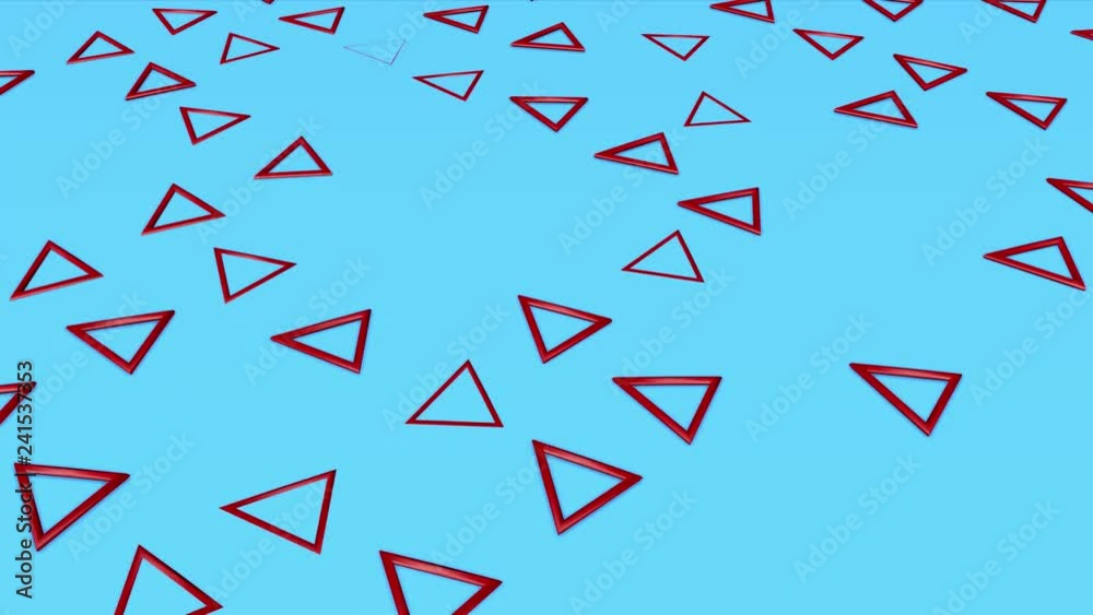 red triangles move chaotically on a turquoise background. animated abstract background. 3d rendering red triangles move chaotically on a turquoise background. animated abstract background. 3d rendering