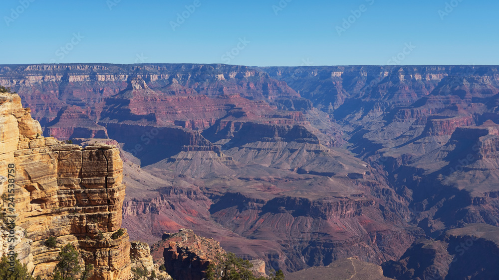Morning light over the majestic Grand Canyon, American national monument and park, view from the South Rim, Grand Canyon National Park, Arizona, USA Morning light over the majestic Grand Canyon, American national monument and park, view from the South Rim, Grand Canyon National Park, Arizona, USA