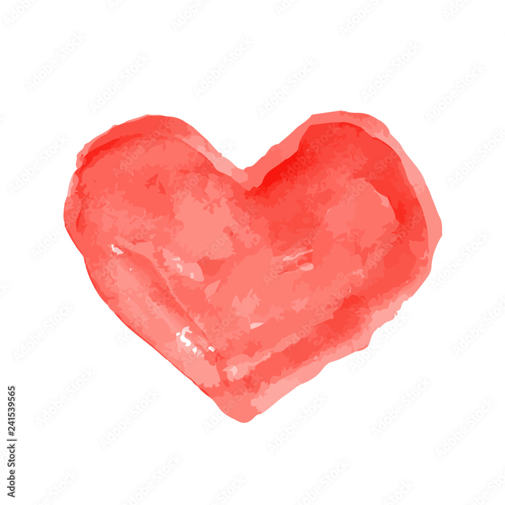 water colour red heart