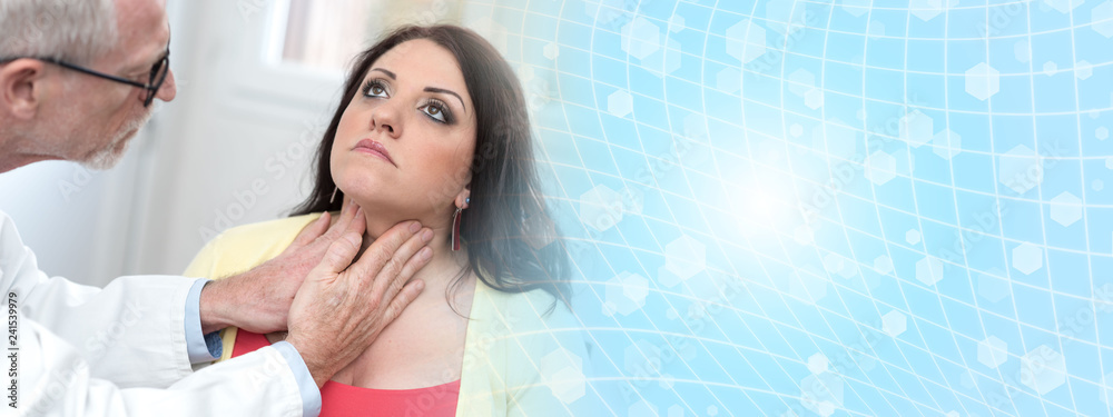 Fototapeta premium Doctor checking thyroid