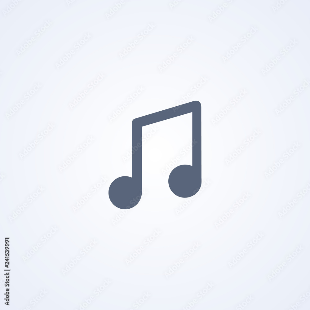 Audio melody, vector best gray line icon