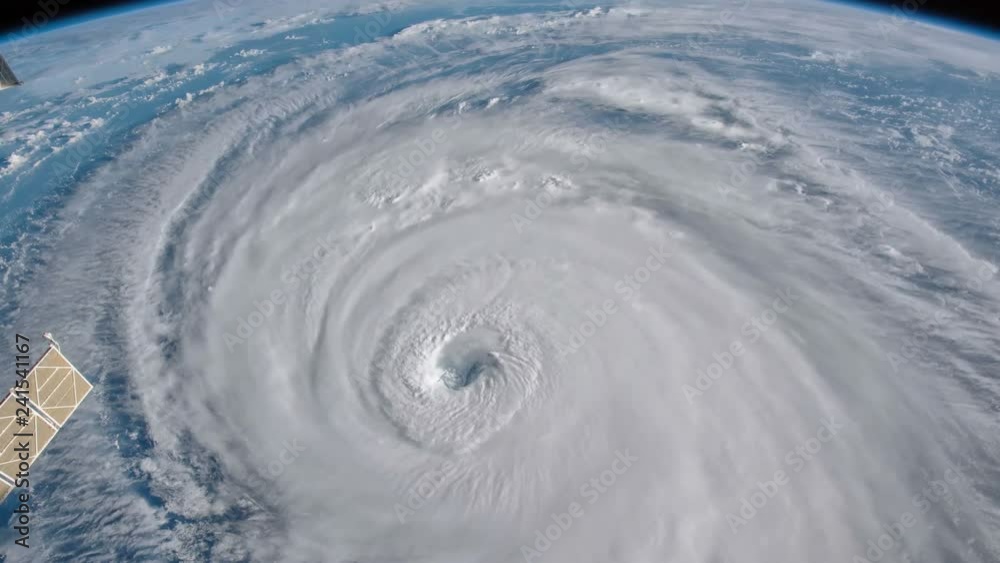 Satellite view.Timelapse animation of hurricane Florence over the ...