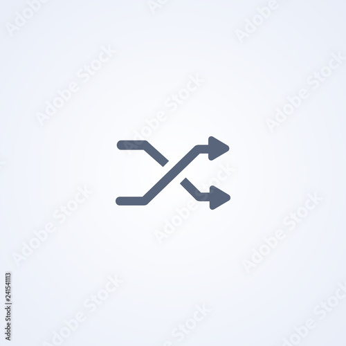 Random play, vector best gray line icon