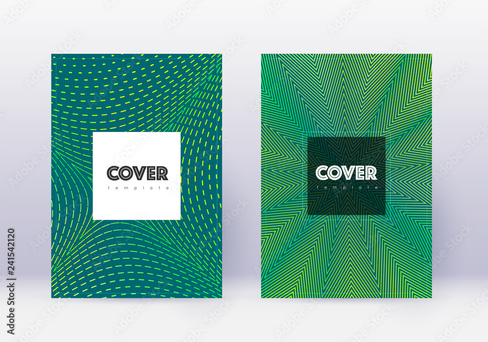 Hipster cover design template set. Green abstract Hipster cover design template set. Green abstract