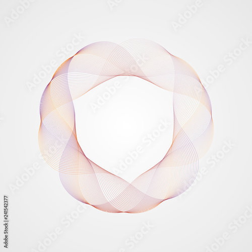gradient frame of lines. Stylized Guilloche elements.