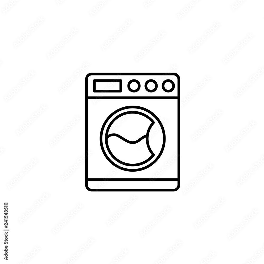 Washing Machine Related Vector Line Icon. Washing Machine Related Vector Line Icon.