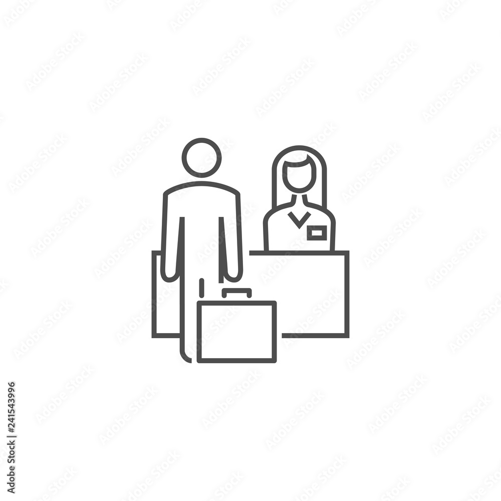 Reception Related Vector Line Icon.
