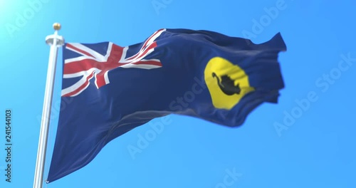 Flag of the state of Western Australia, Australia. Loop photo