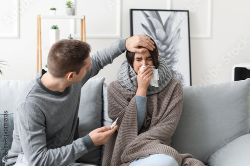 Man taking care of his wife...
