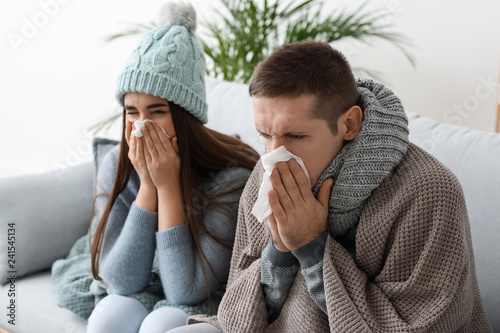 Couple ill with flu at home