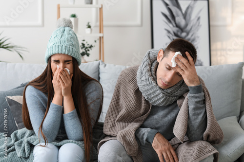 Couple ill with flu at home